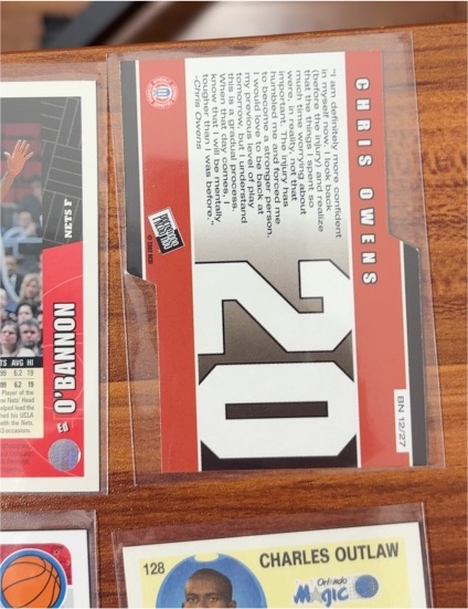 1996 Collector's Choice Mini #BN 12/27 Chris Owens — front