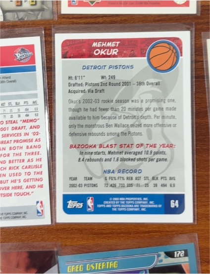 2002-03 Topps #64 Mehmet Okur — front