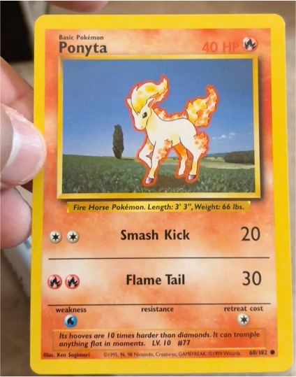 1999 Pokémon Base Set #60 Ponyta — front