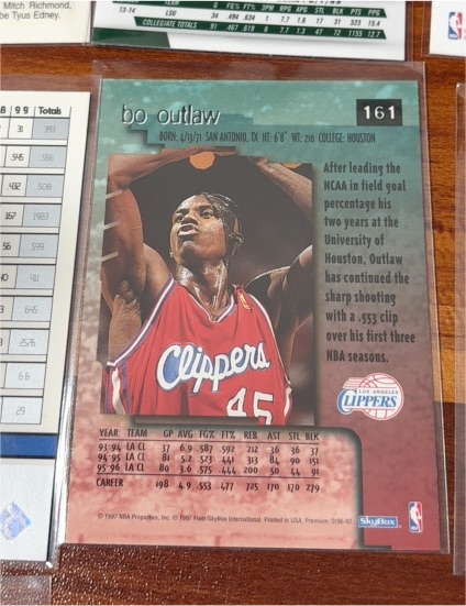 1997 SkyBox Premium #161 Bo Outlaw — front