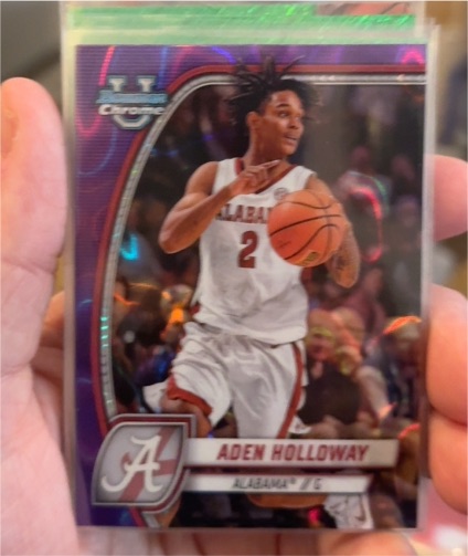 2024-25 Bowman University Chrome #57 Aden Holloway Purple Lava — front