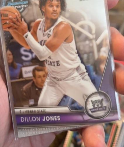 2023-24 Bowman University Chrome #1 Dillon Jones Weber State Wildcats — front