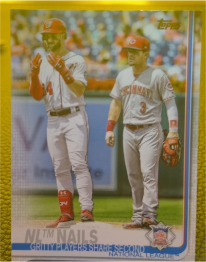 2019 Topps #145 NL Nails Bryce Harper / Scooter Gennett — front