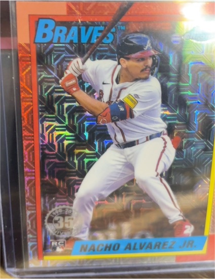 2025 Topps Series 1 #T90C-28 Nacho Alvarez Jr. Braves Silver Pack Mojo — front