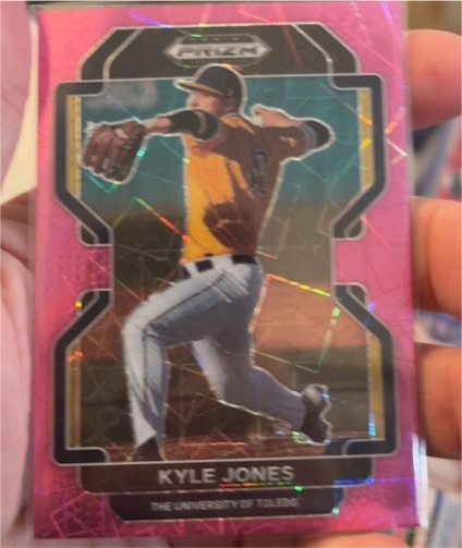 2022 Panini Prizm Draft Picks #PDP204 Kyle Jones Neon Pink Velocity — front