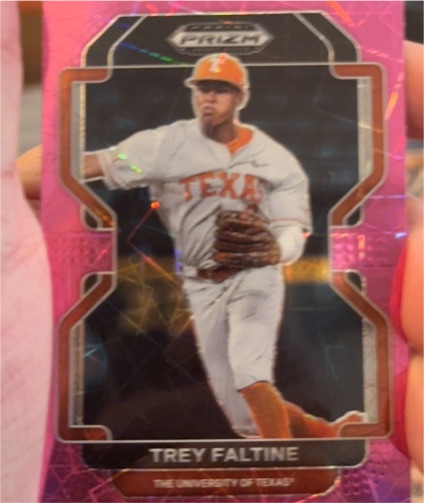 2022 Panini Prizm Draft Picks #PDP213 Trey Faltine Neon Pink Velocity — front