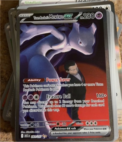 2021 Pokémon TCG Team Rocket's Mewtwo EX #281 — front