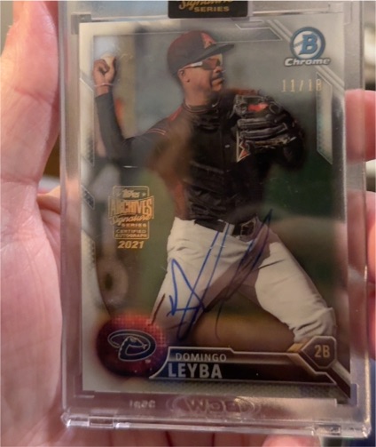 2021 Topps Archives Signature Series Domingo Leyba #/118 — front