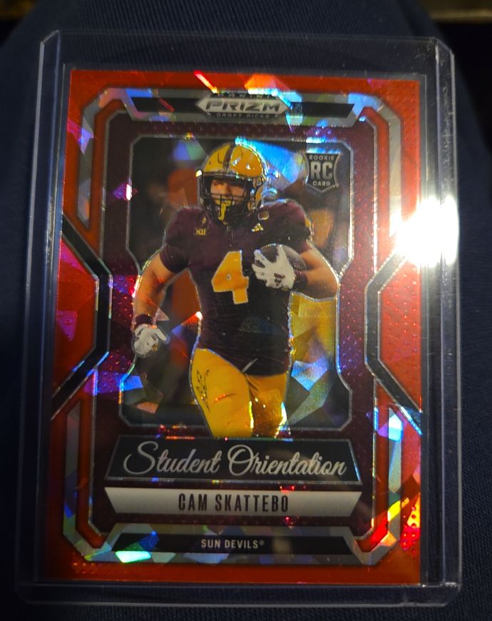 2025 Panini Prizm Draft Picks #16 Cam Skattebo Student Orientation Red Ice Prizm Rookie — front