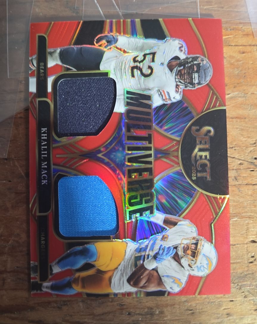 2025 Panini Select Multiverse #MVJ-KMK Khalil Mack Dual Patch — front