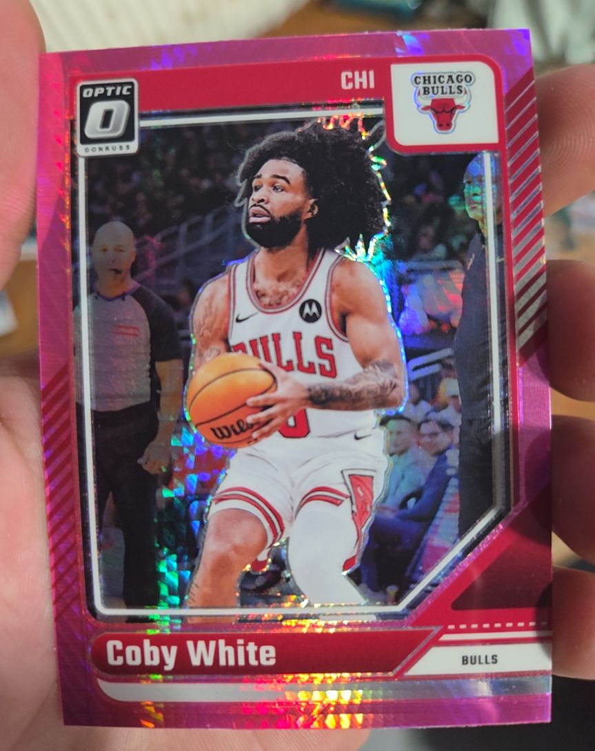 2024-25 Donruss Optic #76 Coby White Pink Hyper Prizm — front
