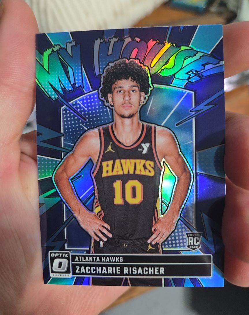 2024-25 Donruss Optic #13 Zaccharie Risacher My House Silver Holo Prizm — front