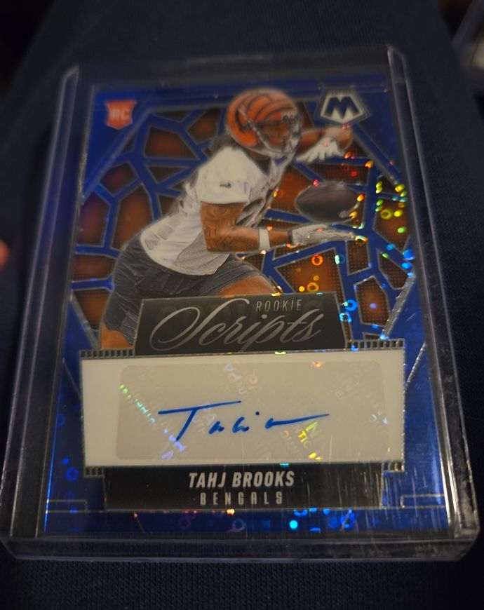 2025 Panini Mosaic Rookie Scripts #RS-TBS Tahj Brooks — front