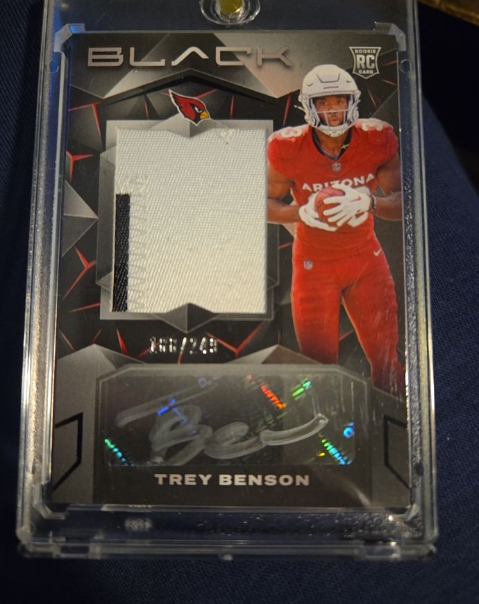 2024 Panini Black #218 Trey Benson Rookie Patch Autograph — front