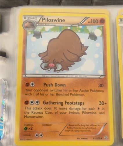 2015 Pokémon XY Breakthrough #81 Piloswine — front