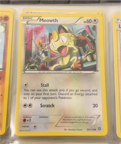 2016 Pokémon XY Steam Siege #88 Meowth — front