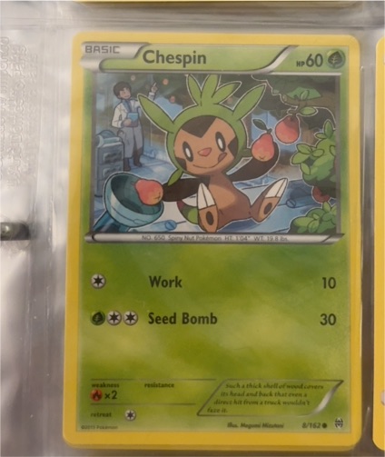 2015 Pokémon XY Breakthrough #8 Chespin — front