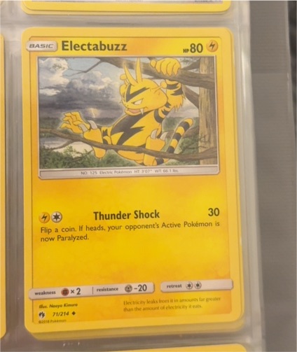 2018 Pokémon SM Lost Thunder #71 Electabuzz — front