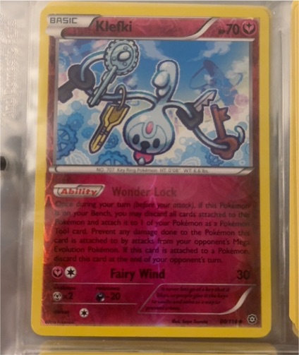 2016 Pokémon XY Steam Siege #80 Klefki — front