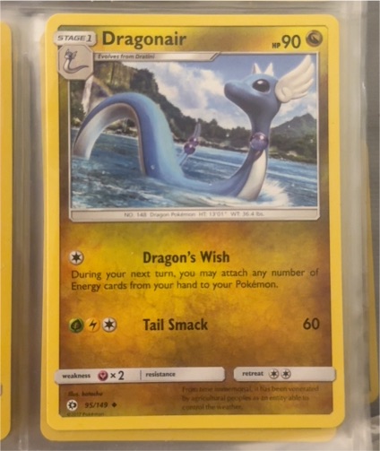 2017 Pokemon Sun & Moon #95 Dragonair — front