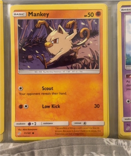 2019 Pokemon Team Up #71 Mankey — front