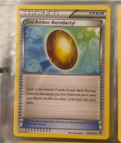 2016 Pokémon XY Fates Collide #106 Old Amber Aerodactyl — front