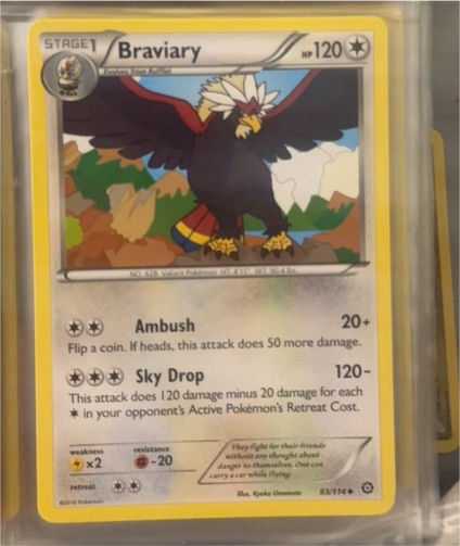 2016 Pokémon Steam Siege #93 Braviary — front