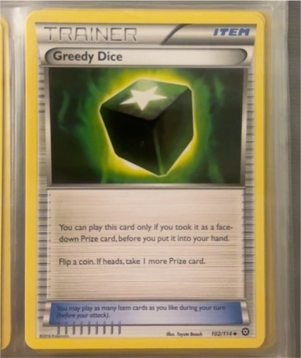 2016 Pokémon XY Steam Siege #102 Greedy Dice — front