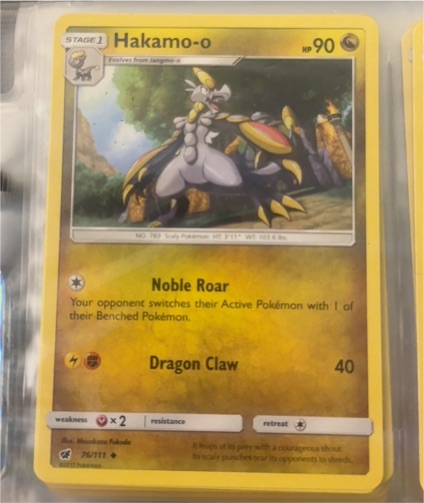 2017 Pokémon Sun & Moon Crimson Invasion #76 Hakamo-o — front