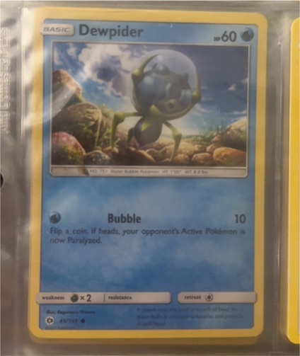 2017 Pokémon Sun & Moon #45 Dewpider — front