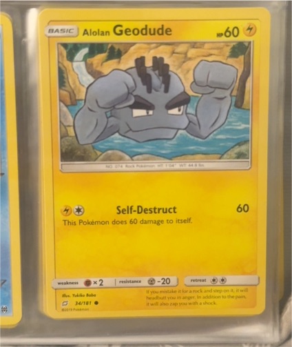 2019 Pokémon Team Up #34 Alolan Geodude — front