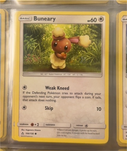 2018 Pokémon #106 Buneary — front