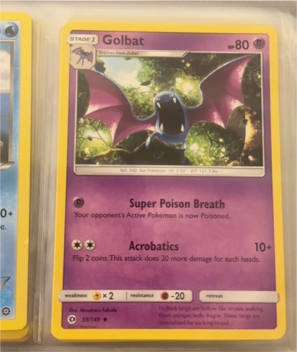 2017 Pokemon Sun & Moon #55 Golbat — front