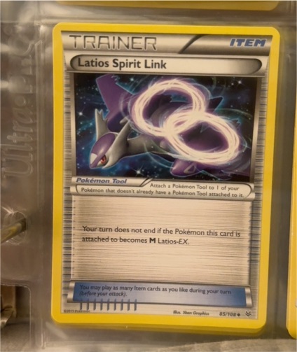 2015 Pokémon XY Roaring Skies #85 Latios Spirit Link — front
