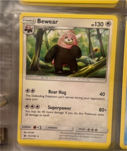 2017 Pokémon Sun & Moon #112 Bewear — front