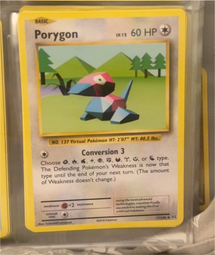 2016 Pokémon XY Evolutions #71 Porygon — front