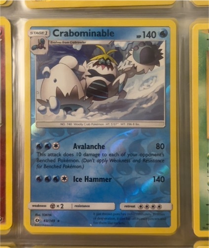 2017 Pokémon Sun & Moon #43 Crabominable — front