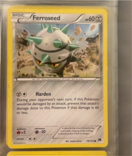 2016 Pokemon XY Breakpoint #79 Ferroseed — front