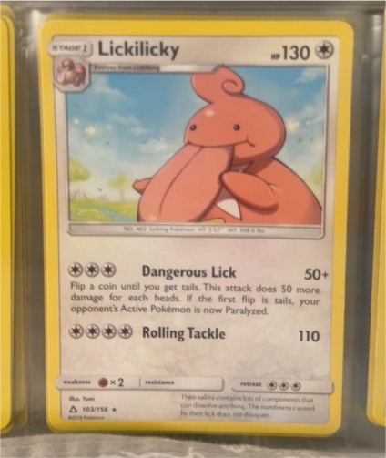 2018 Pokémon Ultra Prism #103 Lickilicky — front