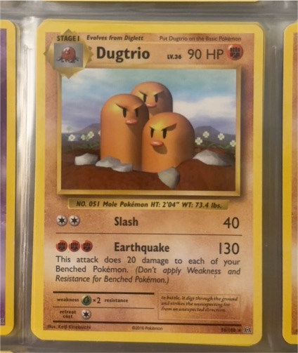 2016 Pokémon XY Evolutions #56 Dugtrio — front