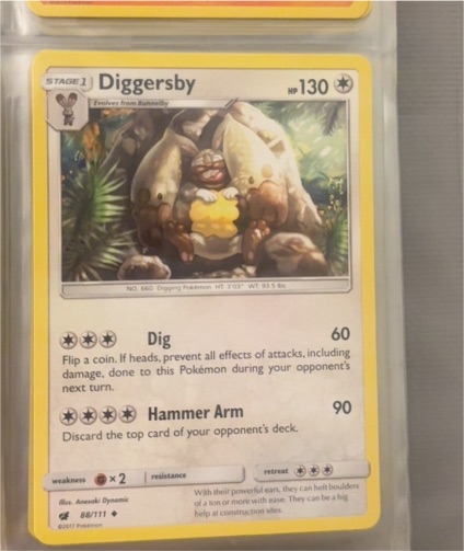 2017 Pokémon Sun & Moon Crimson Invasion #88 Diggersby — front