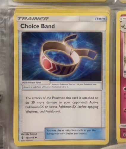 2017 Pokémon Sun & Moon Guardians Rising #121 Choice Band — front