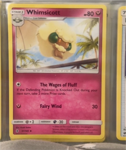 2017 Sun & Moon Guardians Rising #91 Whimsicott — front