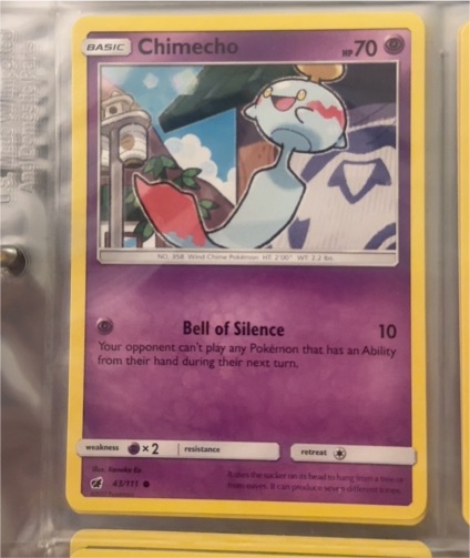 2017 Pokemon Sun & Moon Crimson Invasion #43 Chimecho — front