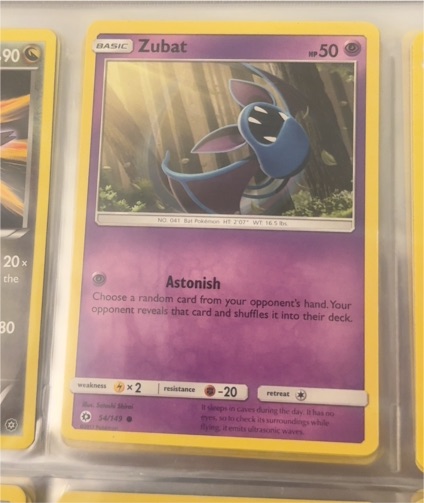 2017 Pokémon Sun & Moon #54 Zubat — front