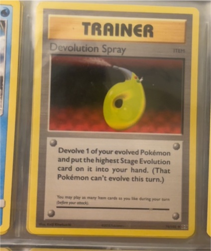 1999 Pokémon Base Set #72 Devolution Spray — front