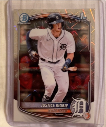 2025 Bowman Chrome #BCP-215 Justice Bigbie — front