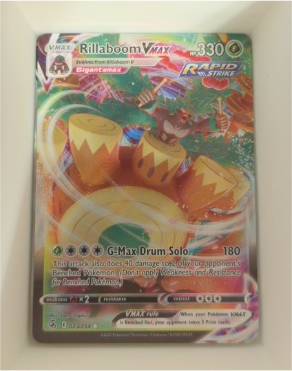 2021 Pokémon SWSH08 Fusion Strike #023 Rillaboom VMAX — front