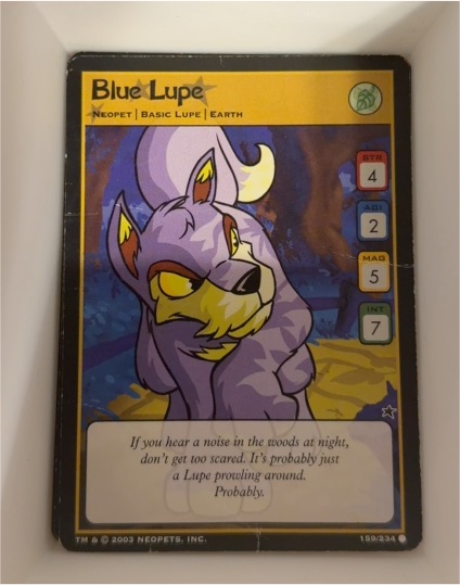 2003 Neopets TCG #159 Blue Lupe — front