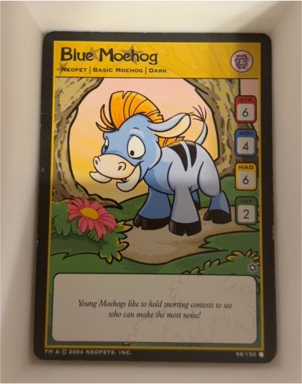 2004 Neopets TCG #98 Blue Moehog — front